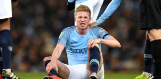 เรือเซ็ง เดอ บรอยน์ ซวยเข่าพังต้องพักราว 6 สัปดาห์