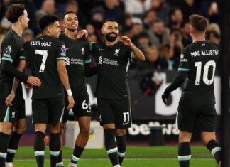 วันว่างๆ ของ “ซาลาห์” ยิง 1 จ่าย 2 พา “ลิเวอร์พูล” บุกทุบ “เวสต์แฮม” 5-0 นำโด่งฝูง “พรีเมียร์ลีก”