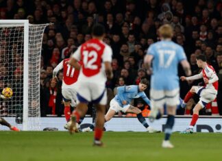 ผลบอล อาร์เซนอล ถล่ม แมนซิตี้ โกยแต้มไล่บี้ ลิเวอร์พูล ศึกพรีเมียร์ลีก